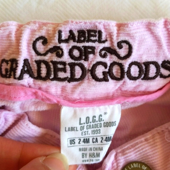 h&m l.o.g.g. pastel pink corduroy pants 2-4 months baby girl - Picture 3 of 5